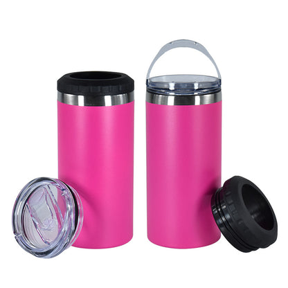 16oz Powder Coated Cooler Can with Two Lids and Bottom with Opener 4 in one Tumblers for Laser Engraved 25Pack USA Warehouse