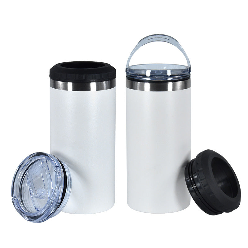 16oz Powder Coated Cooler Can with Two Lids and Bottom with Opener 4 in one Tumblers for Laser Engraved 25Pack USA Warehouse