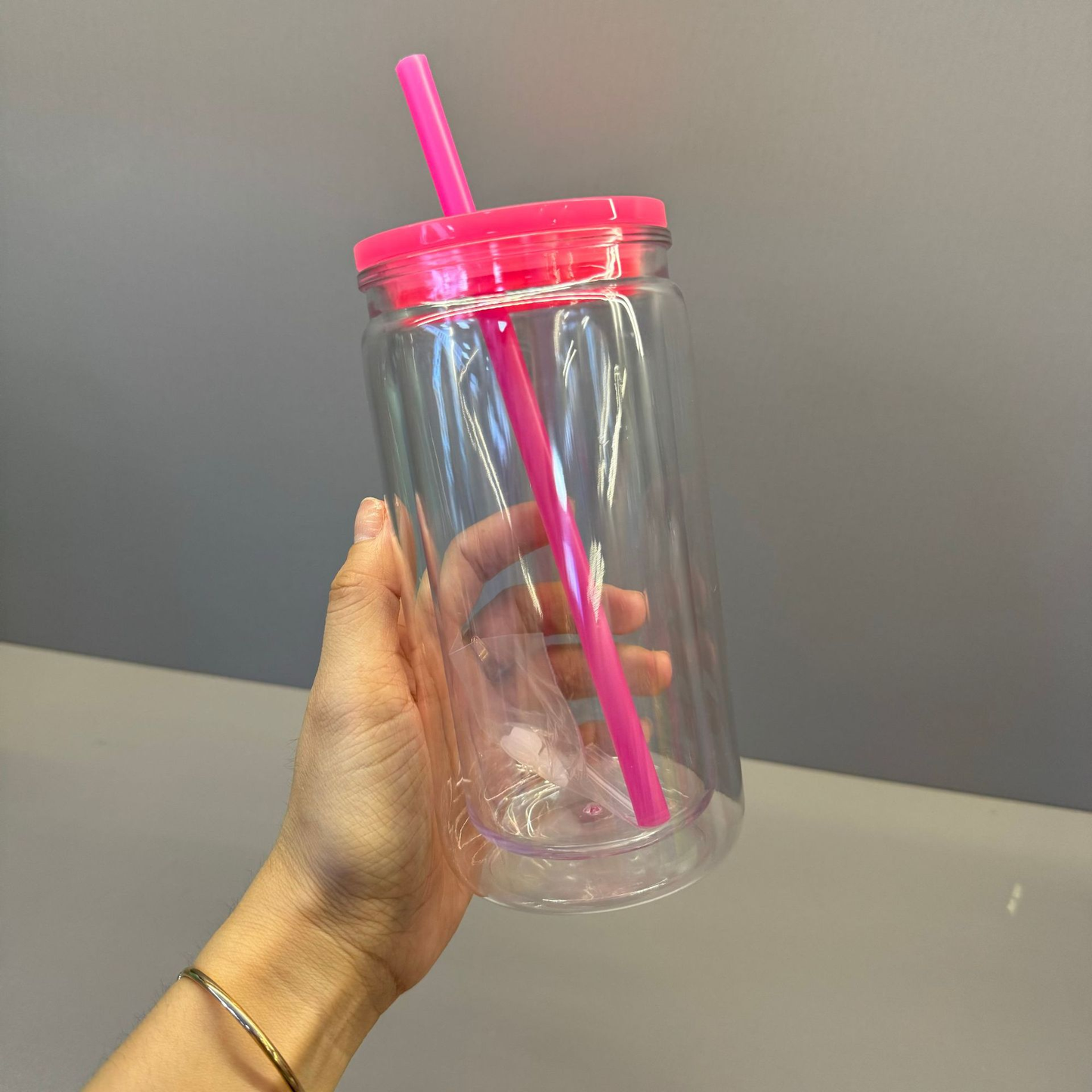 16oz 20oz Snow Glole Plastic Can with Colorful Lids Pre Drilled Hole and with Plug 50Pack China Warehouse