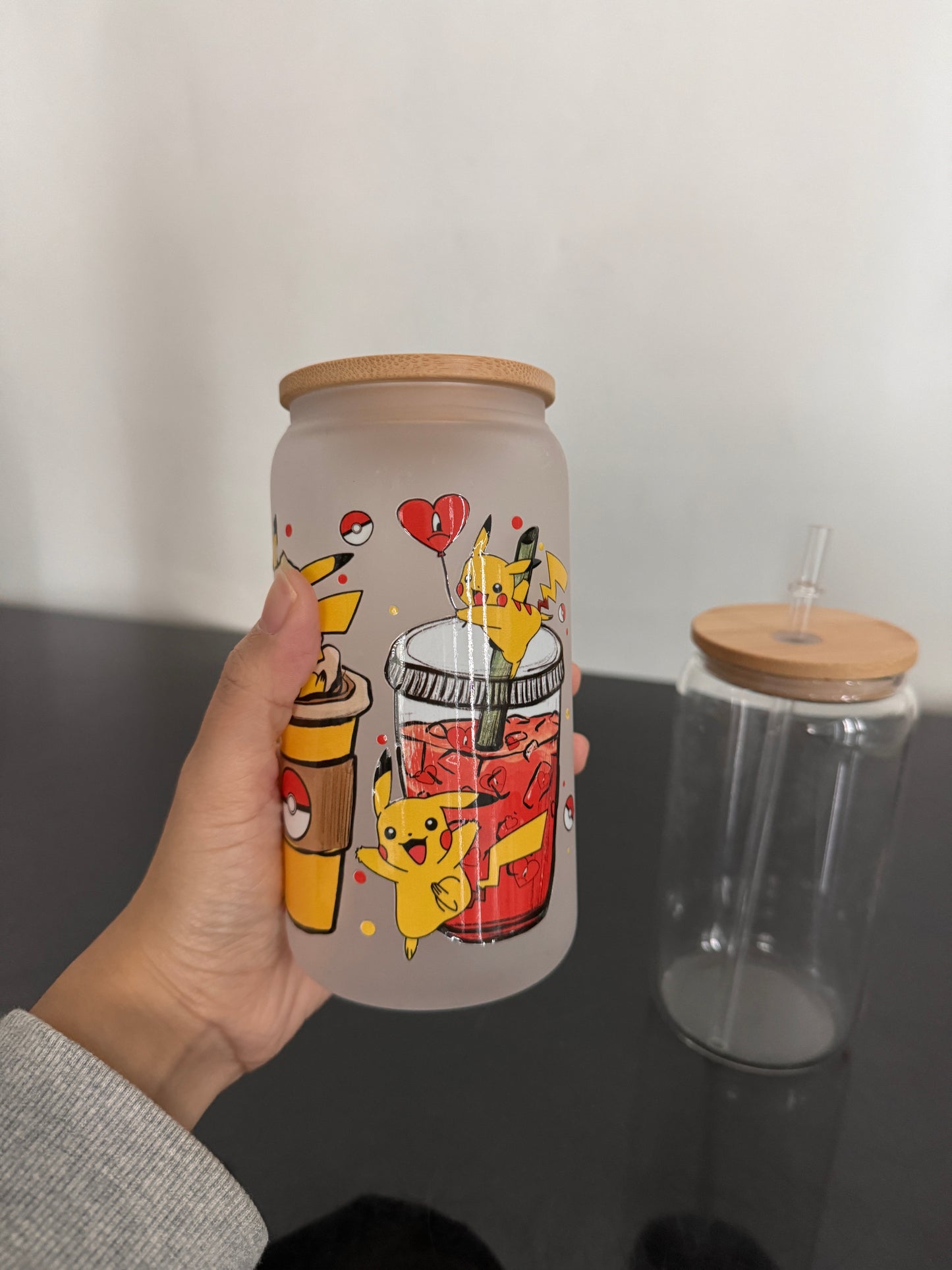 16oz Clear Frosted Blank Sublimation Glass Can with Wooden Lids 25 Pack 50Pack China Warehouse