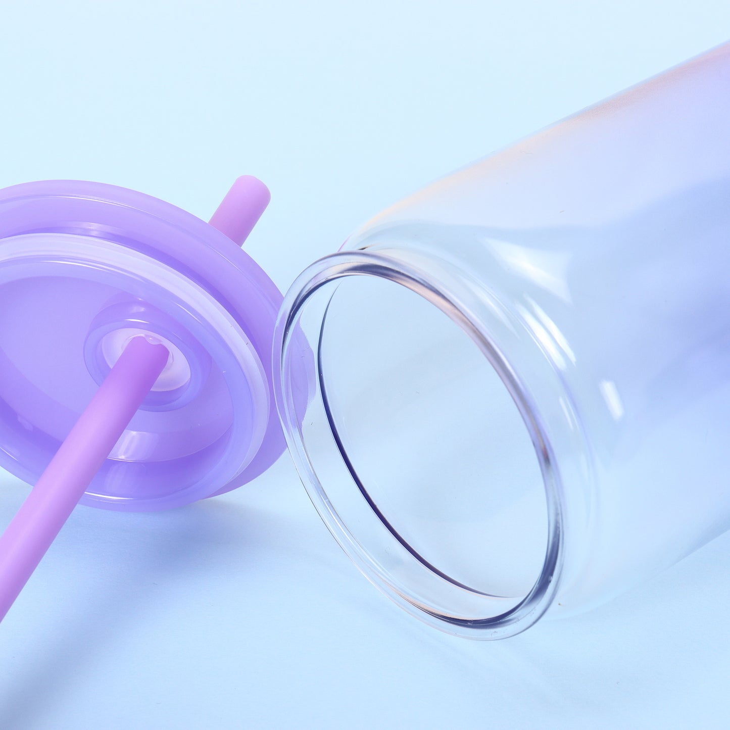 16oz Ombre Jelly Color Plastic Can for UV DTF Wraps Unbroken Water Cups for Kids 50pack USA Warehouse