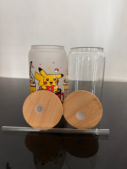 16oz Clear Frosted Blank Sublimation Glass Can with Wooden Lids 25 Pack 50Pack China Warehouse