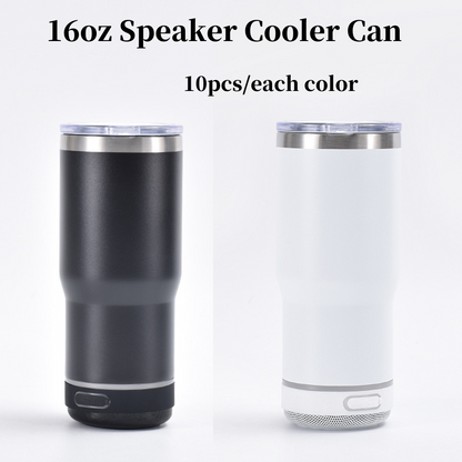 16oz Powder Coated Speaker Bluetooth Cooler Can Music Tumblers for Laser Egraving 20Pack China Warehouse