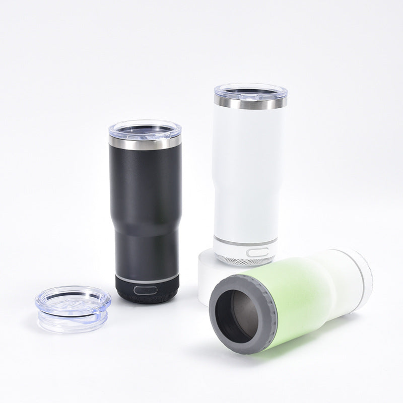 16oz Powder Coated Speaker Bluetooth Cooler Can Music Tumblers for Laser Egraving 20Pack China Warehouse