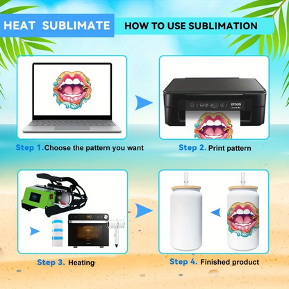 16oz White Sublimation Double Vacuum Stainless Steel Can With Two Lids 25Pack USA Warehouse