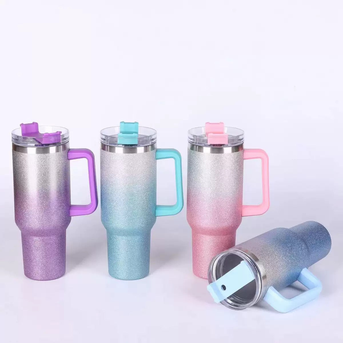 40oz Rough Glitte Ombré Sparkle Powder Coated Quencher Tumbler for Laser Engraving 20Pack China Warehouse