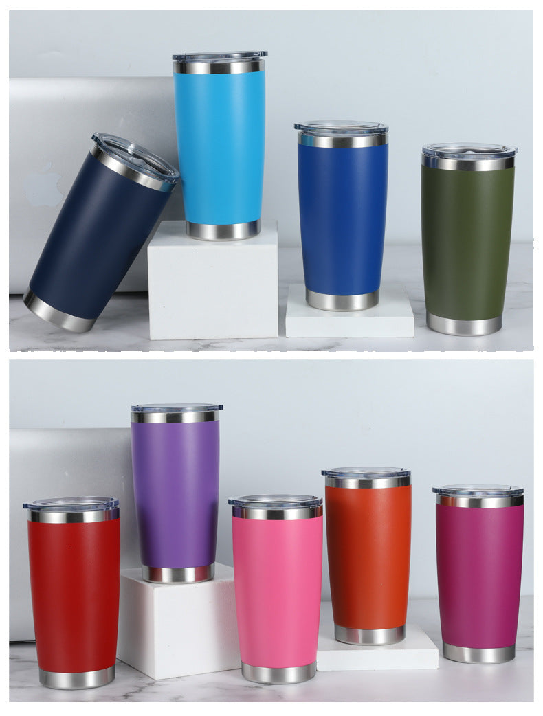 25Pack 50Pack 20oz Power Coated Car Tumblers for Laser Engraving Double Wall Stainless Steel Cups with Leak Proof Sliding Lids