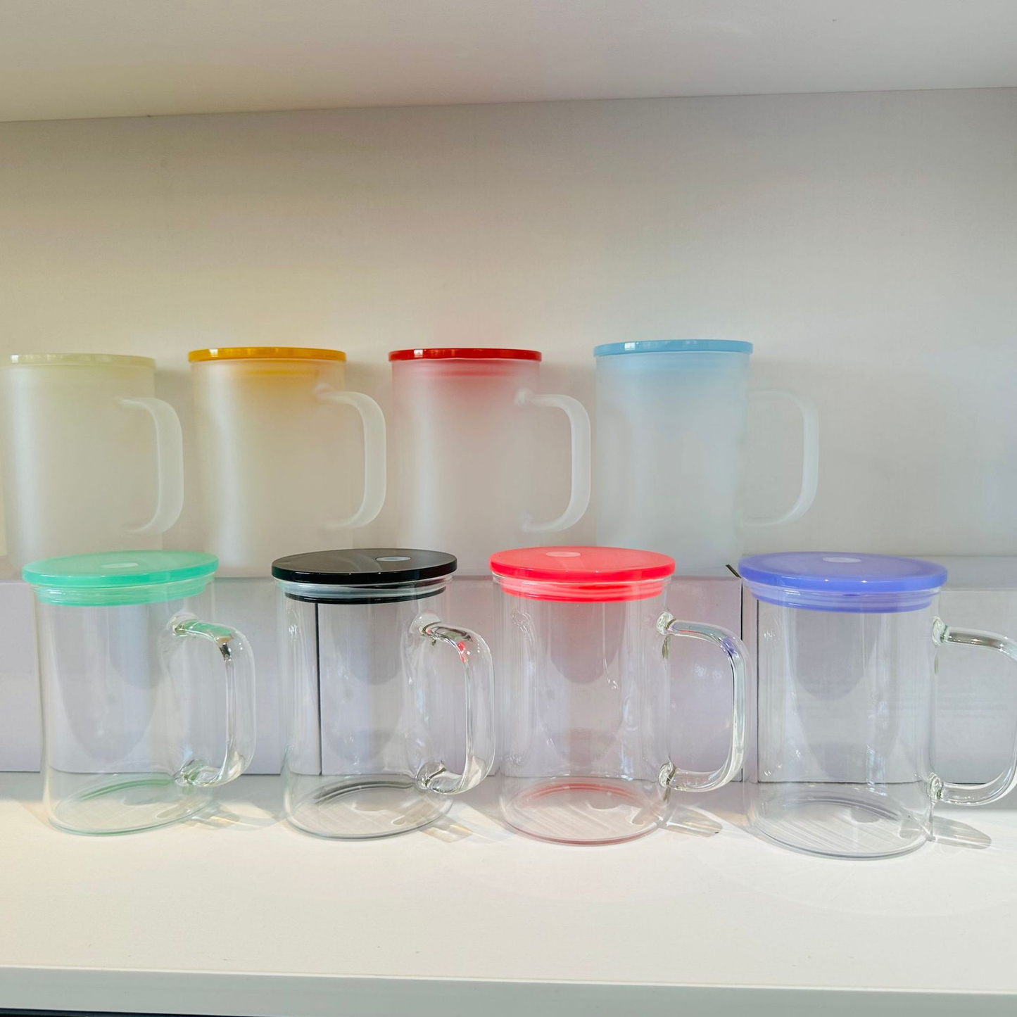 17oz Clear&Frosted Glass Mugs for Blank Sublimation UV DTF Wraps and Vinyl 25 Pack USA Warehouse