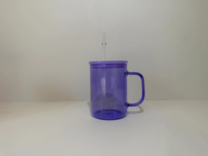 17oz Jelly Color Sublimation Glass Mugs for UV DTF Wraps and Sublimation 25Pack USA Warehouse