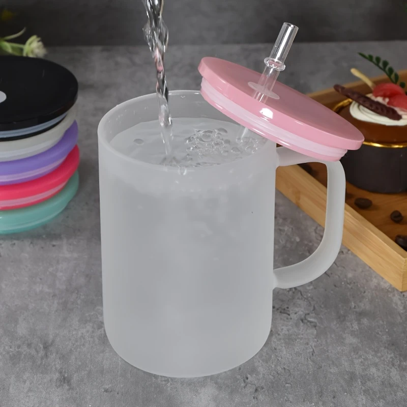 17oz Clear&Frosted Glass Mugs for Blank Sublimation UV DTF Wraps and Vinyl 25 Pack USA Warehouse