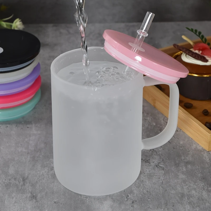 17oz Clear&Frosted Glass Mugs for Blank Sublimation UV DTF Wraps and Vinyl 25 Pack USA Warehouse