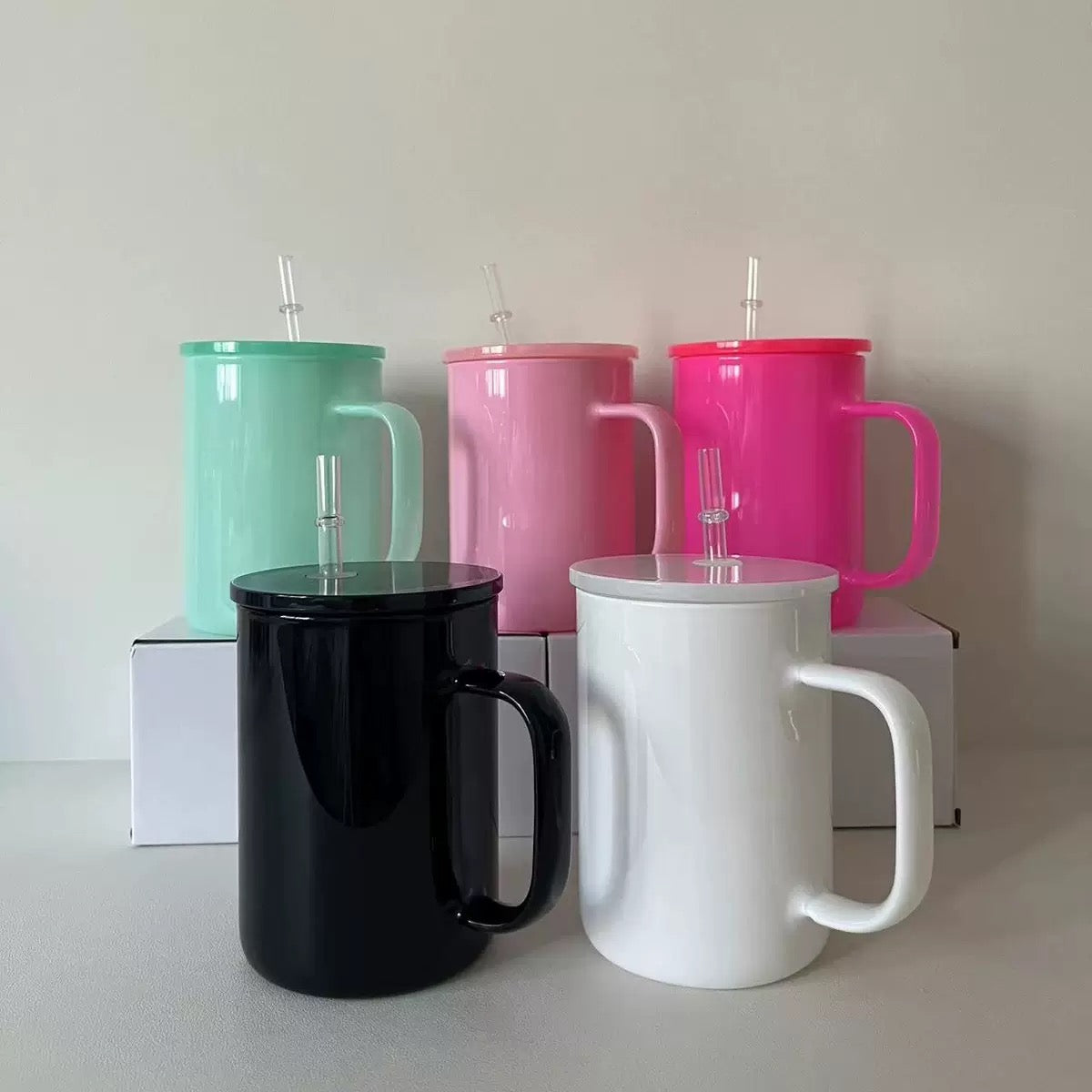 17oz Macaron Color Blank Sublimation Glass Mugs for Hot&Cold Water Coffee25pack China Warehouse