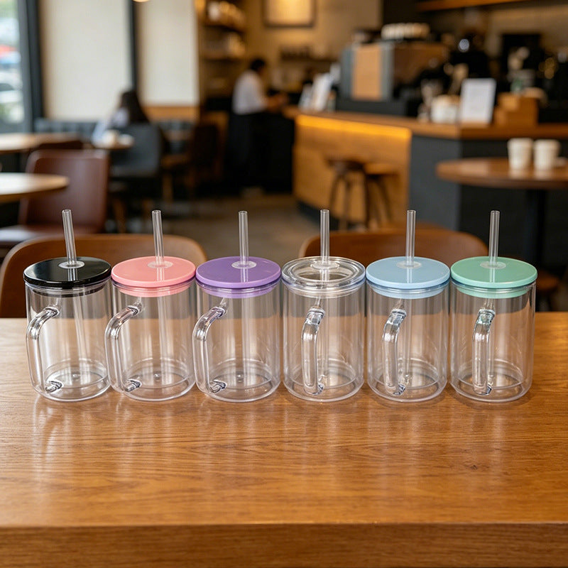 17oz Snow Globe Plastic Cups with Handle Double Wall Acrylic Mugs for DIY 25Pack China Warehouse