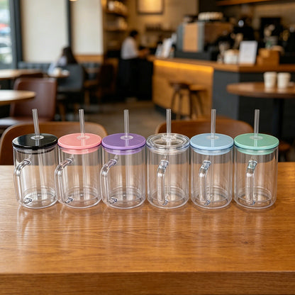 17oz Snow Globe Plastic Cups with Handle Double Wall Acrylic Mugs for DIY 25Pack China Warehouse
