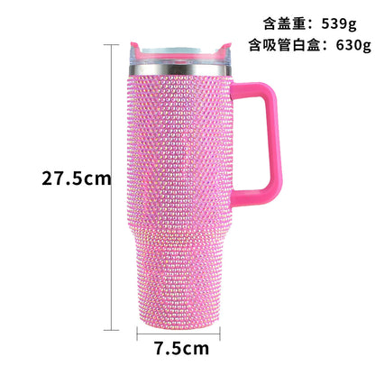 16 Pack China Warehouse H1.0 40oz Bling Rhinestone Solid Color Luxury Style Tumblers for Water Drink Pretty Shinny Quencher Water Bottles for Women