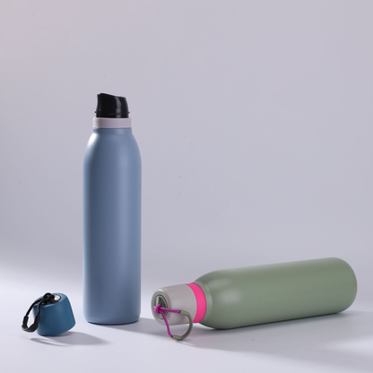 18oz 24oz Macaron Portable Sports Water Bottles Owala Style Stainless Steel Insulated Cups for Laser Engraved 25Pack China Warehouse