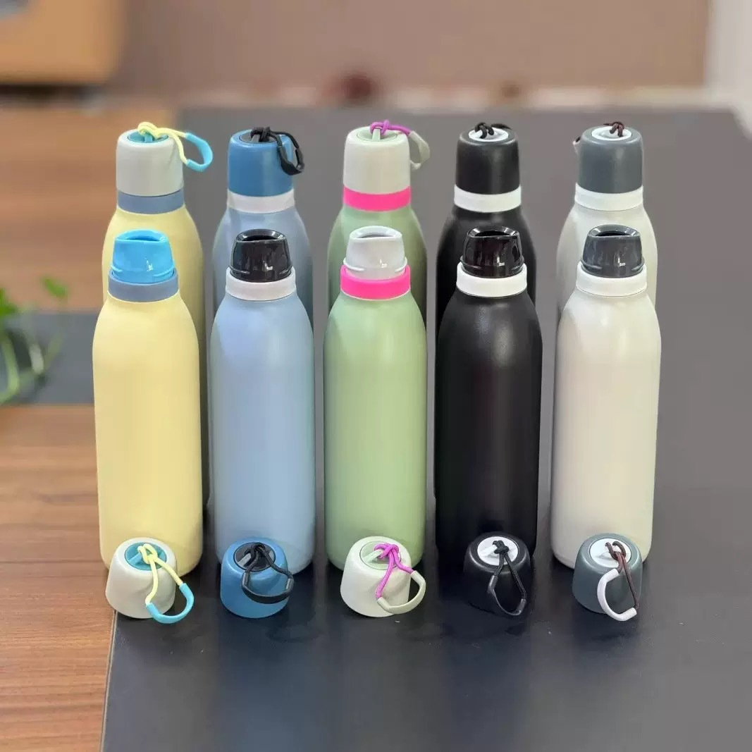 18oz 24oz Macaron Portable Sports Water Bottles Owala Style Stainless Steel Insulated Cups for Laser Engraved 25Pack China Warehouse