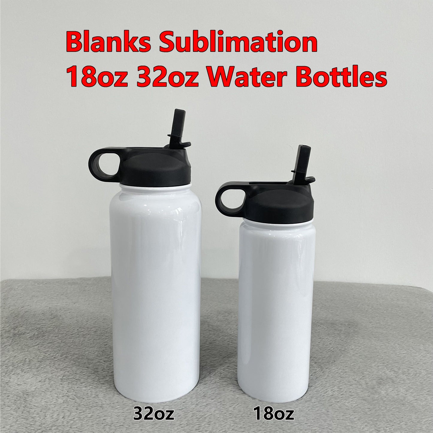 12oz 18oz 22oz 32oz 40oz Blank Sublimation Water Tumblers with Black Lids 25Pack China Warehouse