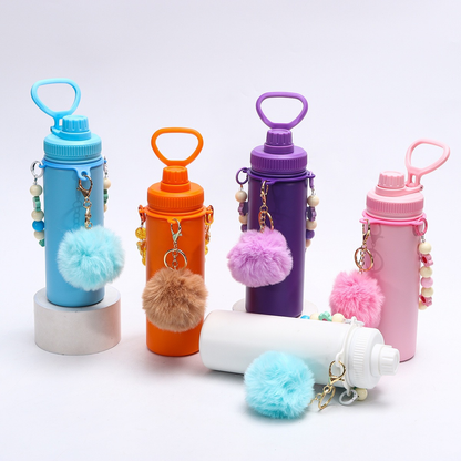 18oz Powder Coated Water Bottles With Portable Carrying Strap and Key Pendant 25Pack China Warehouse