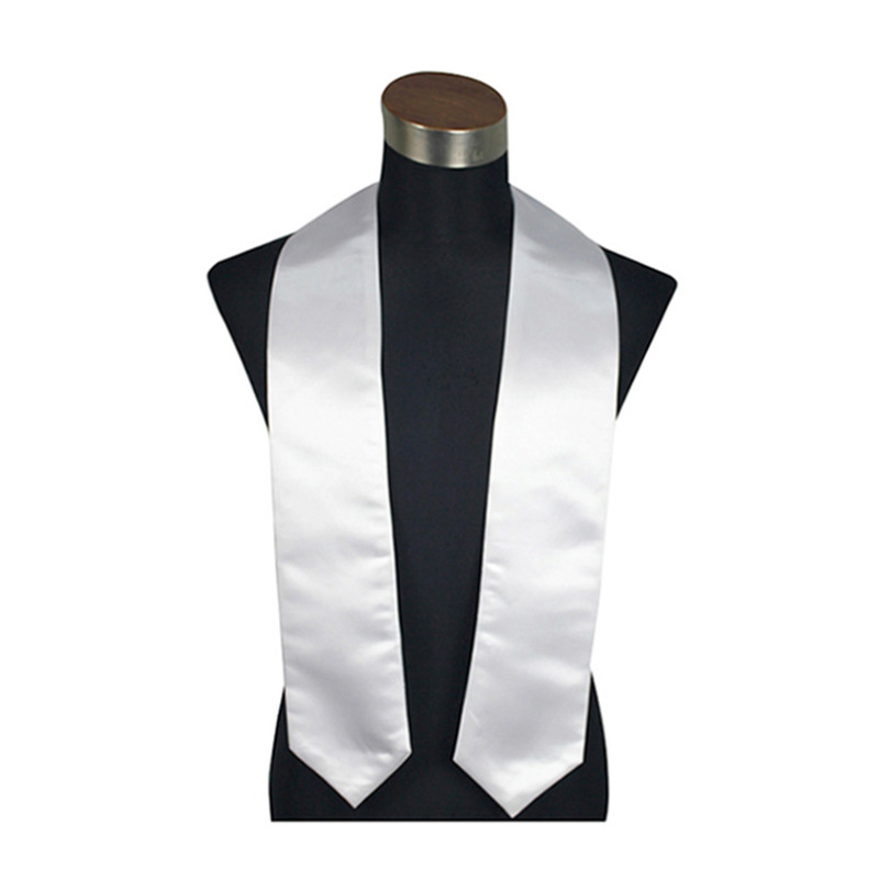 Sublimation Blank Graduation Stole Sash Plain Honor Class Graduation Sash White Stole for Unisex Adults Kids 50Pack China Warehouse