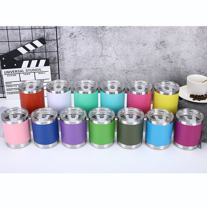 50 Pack 10oz Lowball Stianless Steel Double Wall Power Coated Tumblers with Leaking proof Lids for Laser Engraving