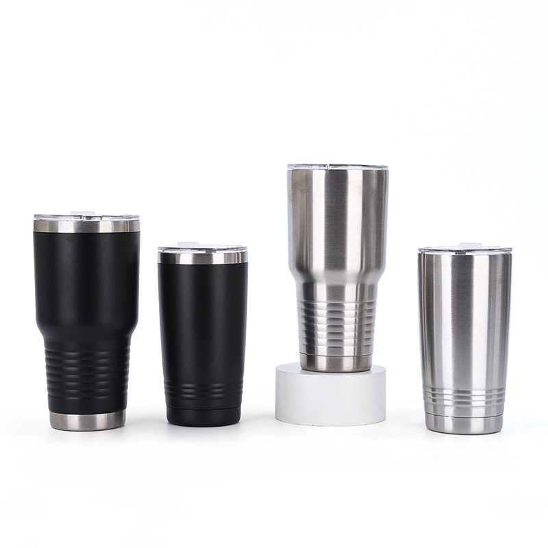 20oz 30oz Double Vacumn Threaded Sliver Black Color Car Tumblers for Laser Engraving 25pack China Warehouse