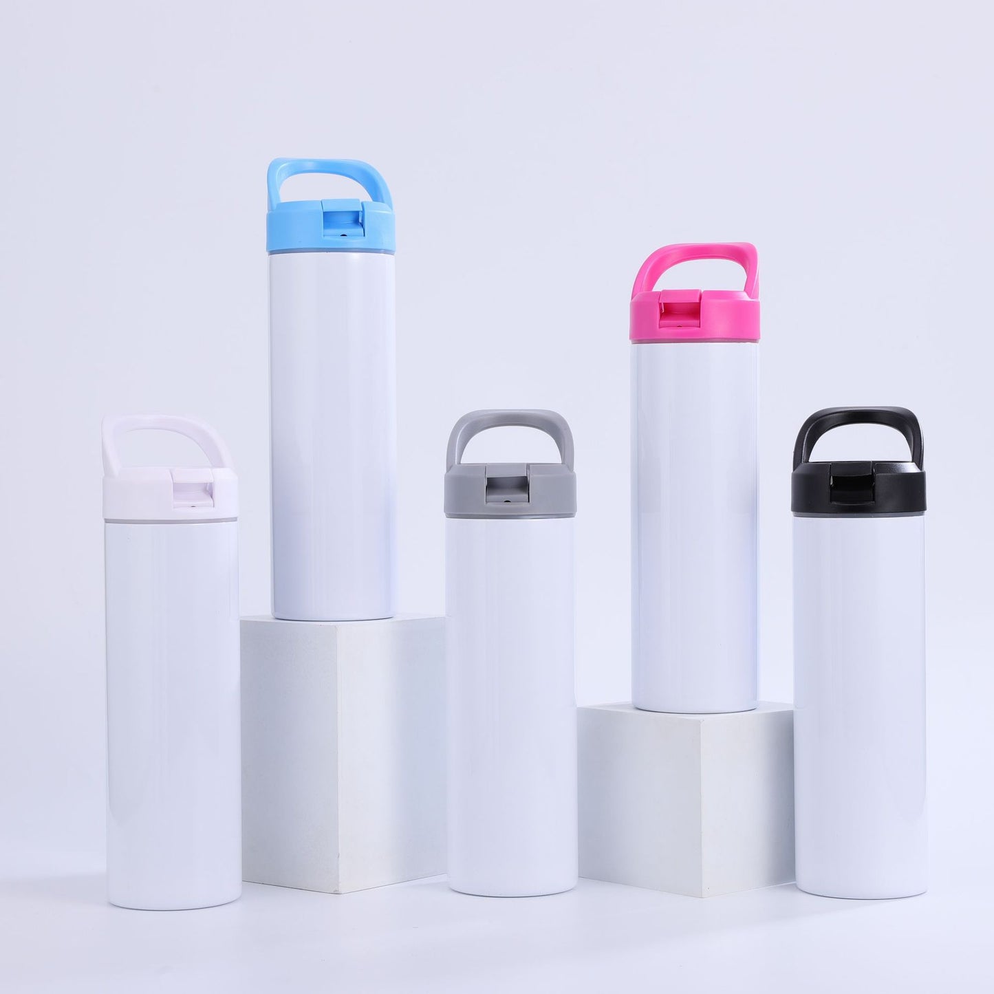 20oz Blank Sublimation Straight Tumblers with Flip Straw Lids 10 Colors Mix 25 Pack China Warehouse