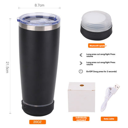 20oz Powder Coated Speaker Tumblers for Laser Engraved Bluetooth Music Water Bottles 25 Pack China Warehouse