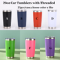 20oz 30oz Power Coated Car Tumblers Bottom with Threaded for Laser Engraving 25Pack China Warehouse