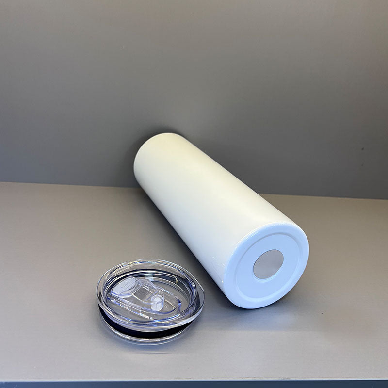 20oz Flat Edge Blank Sublimation Skinny Stainless Steel Double Wall Tumblers 50 Pack USA Warehouse