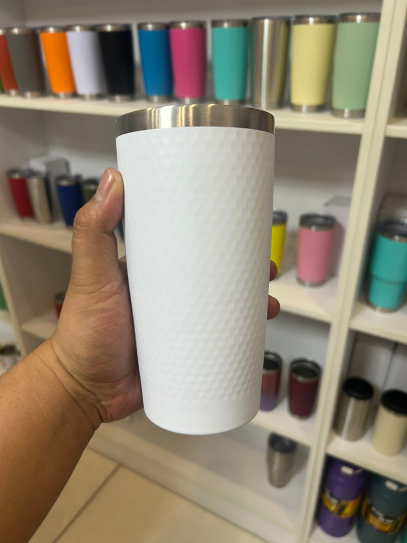 20oz White Golf Texture Car Tumbles Powder Coating for Laser Engraving 25 Pack China Warehouse