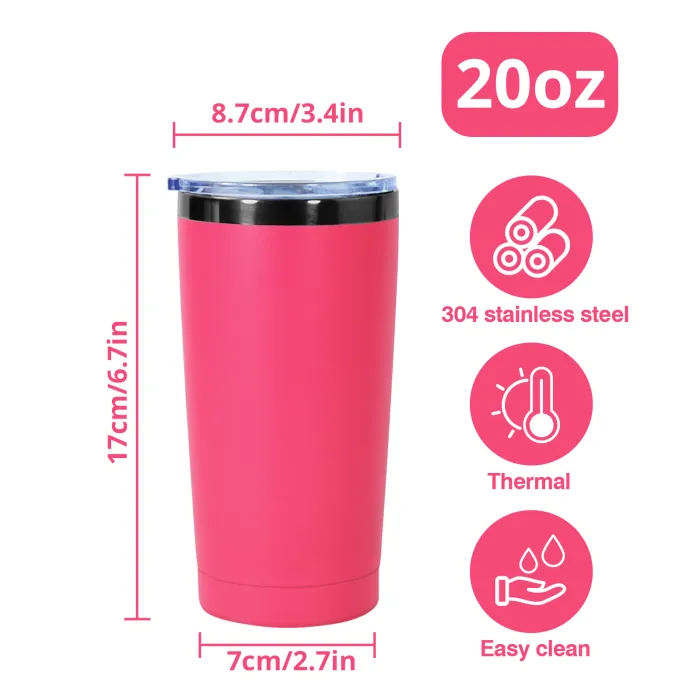 20oz Gun Gray Color Plated Car Tumblers for Laser Engraving 25 Pack USA Warehouse