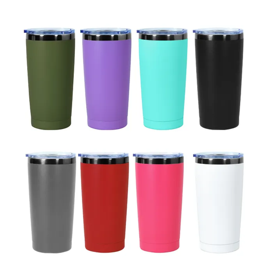 20oz Gun Gray Color Plated Car Tumblers for Laser Engraving 25 Pack USA Warehouse