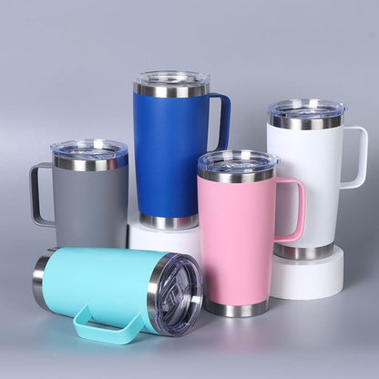 20oz 30oz Powder Coated Stainless Steel Mugs with Handle for Laser Engraving 25 Pack China Warehouse
