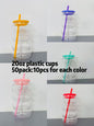 20oz New Cute Caterpillar Shape 🐛 Plastic Cups for Kids Summer Outdoor 50Pack China Warehouse