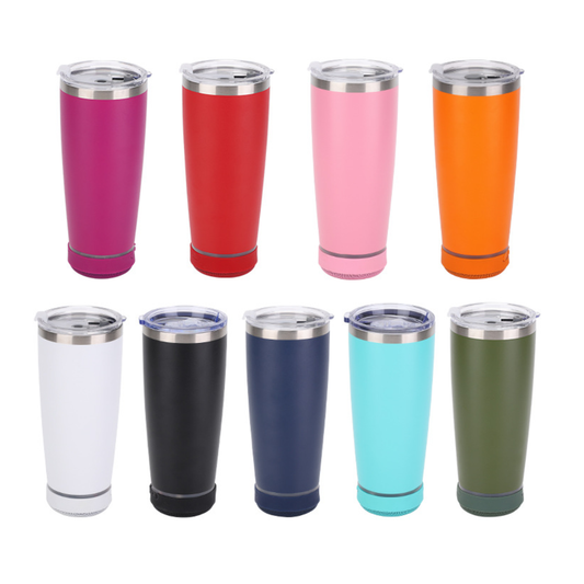 20oz Powder Coated Speaker Tumblers for Laser Engraved Bluetooth Music Water Bottles 25 Pack China Warehouse