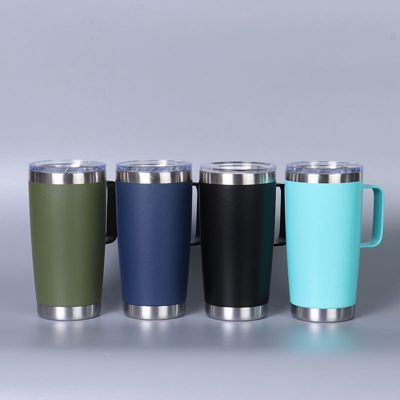 20oz 30oz Powder Coated Stainless Steel Mugs with Handle for Laser Engraving 25 Pack China Warehouse