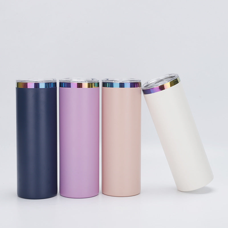 20oz Rainbow Plated Skinny Tumblers for Laser Engraved 8 Colors Mix 25 Pack China Warehouse