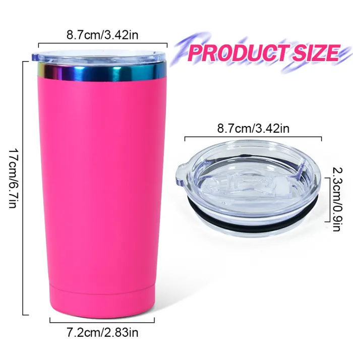 20oz 🌈Rainbow Underneath Skinny&Car Tumblers for Laser Engraving 8 Colors Mix 25 Pack USA Warehouse