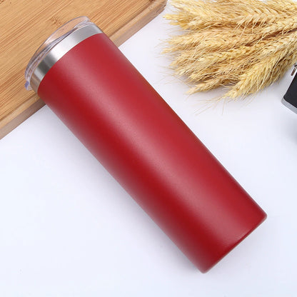 25Pack 20oz Power Coated Sliver Plated Double Wall Stainless Steel Skinny Tumblers for Laser Engraving