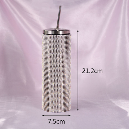 20oz Rhinestone Bling Tumblers with Metal Lids Luxury Shinny Style for Women 25Pack China Warehouse