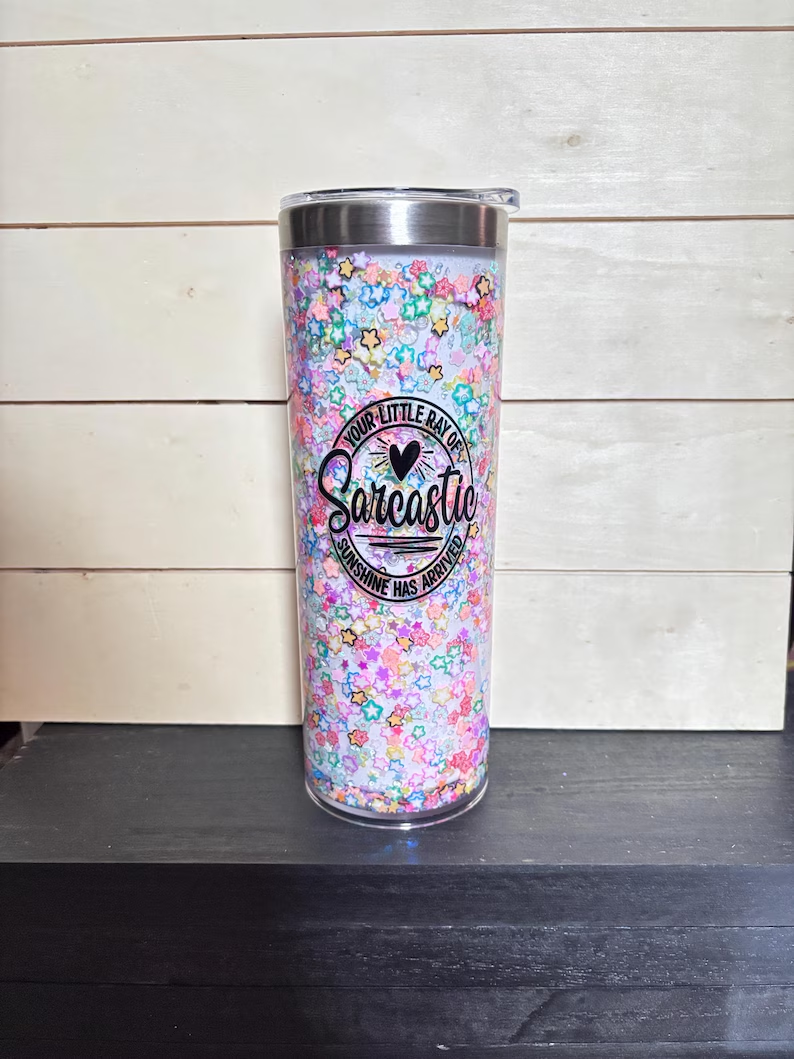 20oz Outside Sublimation Stainless Steel Tumblers Inner Snow Globe White Plastic Can 25 Pack USA Warehouse