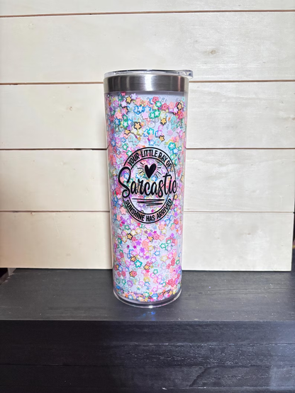 20oz Outside Sublimation Stainless Steel Tumblers Inner Snow Globe White Plastic Can 25 Pack USA Warehouse