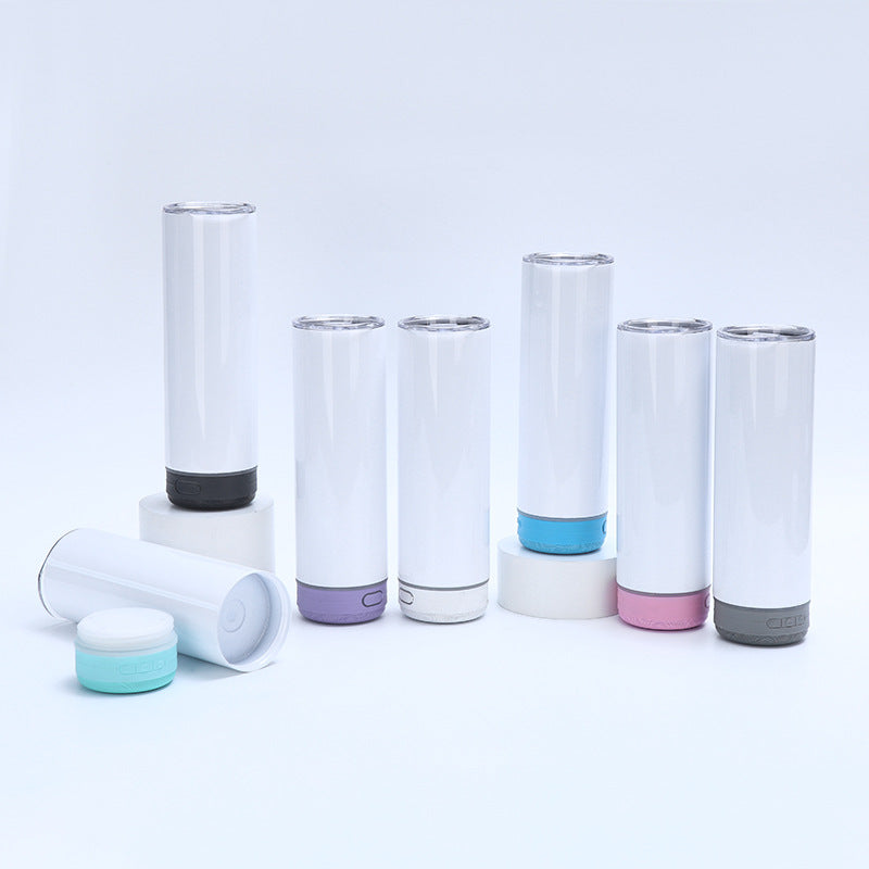 20oz White Blank Sublimation Bluetooth Speaker Tumblers  12 Pack USA Warehouse