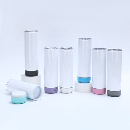 20oz White Blank Sublimation Bluetooth Speaker Tumblers  12 Pack USA Warehouse