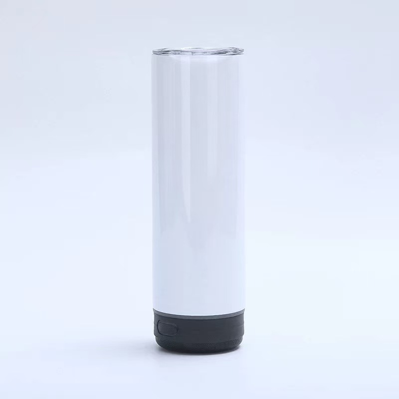 20oz White Blank Sublimation Straight Music Player Bluetooth Speaker Tumblers 25 Pack USA Warehouse