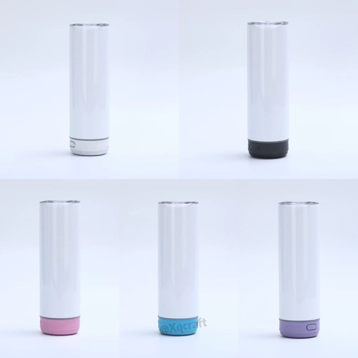 20oz White Blank Sublimation Straight Music Player Bluetooth Speaker Tumblers 25 Pack USA Warehouse