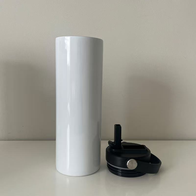 20oz White Blank Sublimation Water Bottles with Handle Lids 25 Pack USA Warehouse