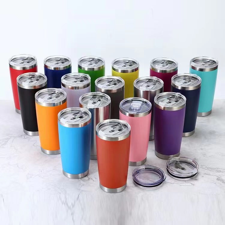 20oz Powder Coated Car Tumblers Leak Proof Sliding Lids for Laser Engraving 25Pack 50Pack China Warehouse