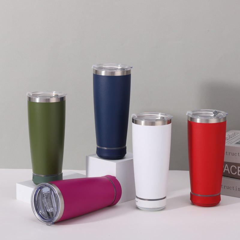 20oz Powder Coated Speaker Tumblers for Laser Engraved Bluetooth Music Water Bottles 25 Pack China Warehouse